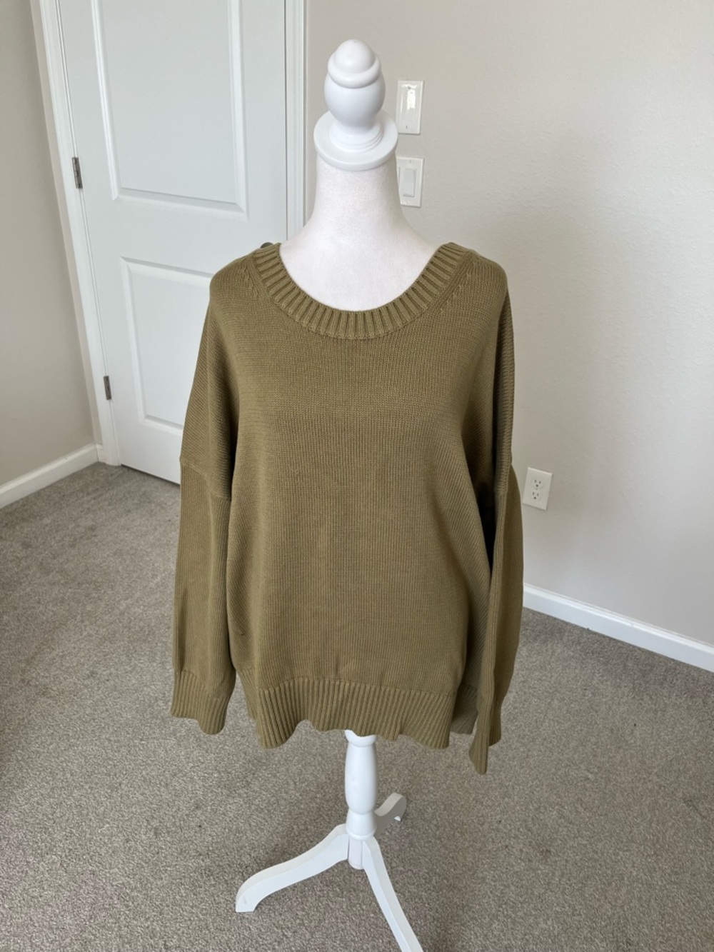 NWT Quince Organic Cotton Crewneck Sweater in Herb Green Size 3X - Picture 3 of 13